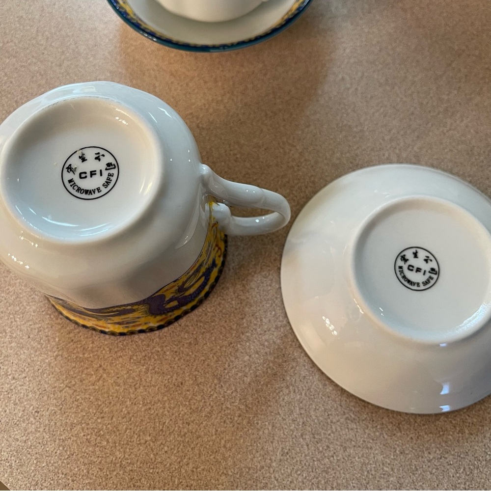 Vintage CFI Porcelain Dragon Tea Set - Picture 7 of 10